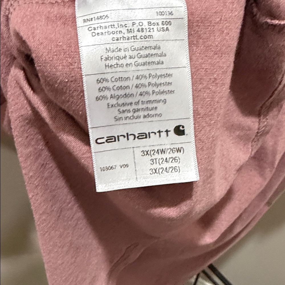 Carhartt Dusty Rose Pocket Tee - Picture 5 of 7